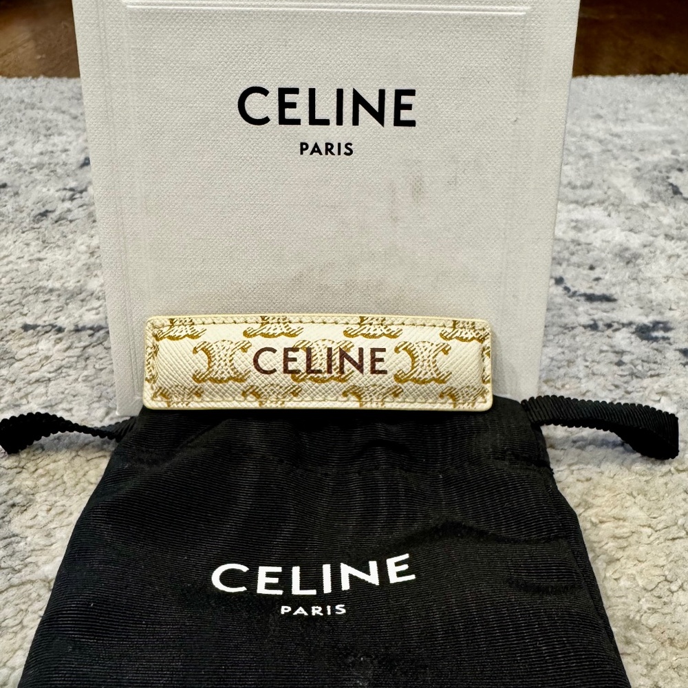 CELINE Monogrammed Triomphe Barrette